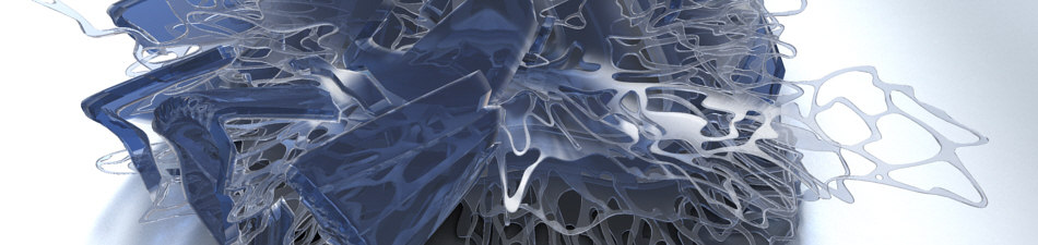 Rendering of "shattering bottle" rapid-prototyped sculpture